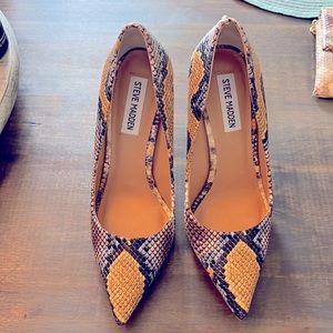 Steven Madden stilettos with matching clutch
